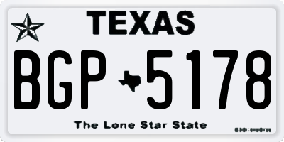TX license plate BGP5178