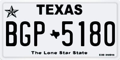 TX license plate BGP5180