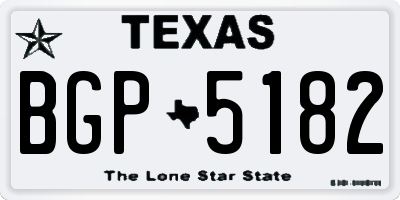 TX license plate BGP5182