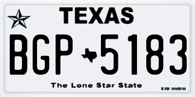 TX license plate BGP5183