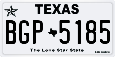TX license plate BGP5185