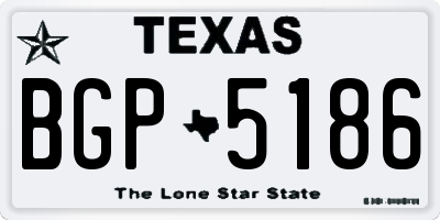 TX license plate BGP5186