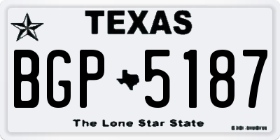 TX license plate BGP5187