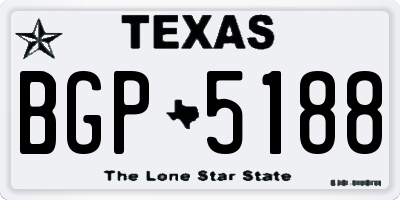 TX license plate BGP5188
