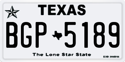TX license plate BGP5189