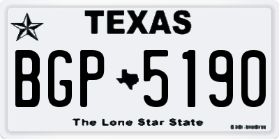 TX license plate BGP5190