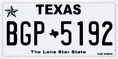 TX license plate BGP5192