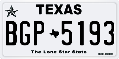 TX license plate BGP5193