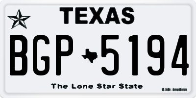TX license plate BGP5194