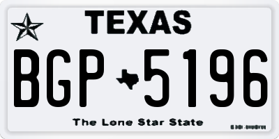 TX license plate BGP5196
