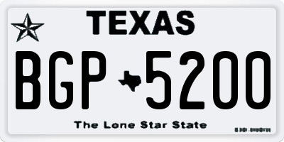 TX license plate BGP5200