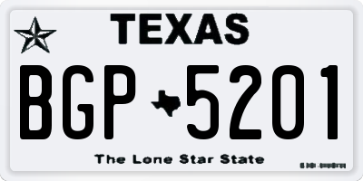 TX license plate BGP5201