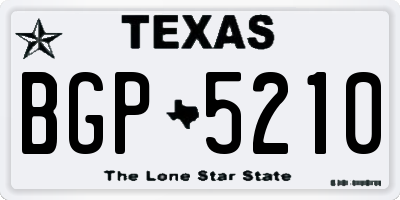 TX license plate BGP5210