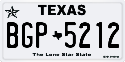 TX license plate BGP5212