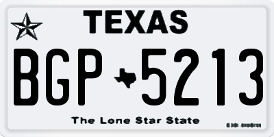 TX license plate BGP5213