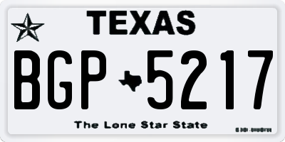 TX license plate BGP5217