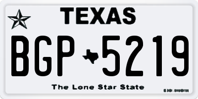 TX license plate BGP5219