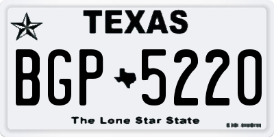 TX license plate BGP5220