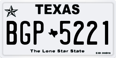 TX license plate BGP5221