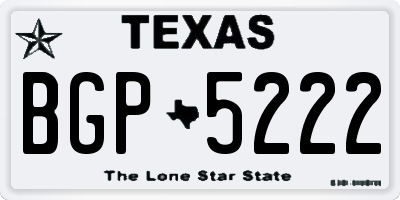 TX license plate BGP5222