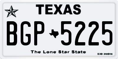 TX license plate BGP5225