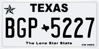 TX license plate BGP5227
