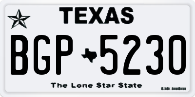 TX license plate BGP5230