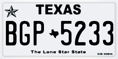 TX license plate BGP5233