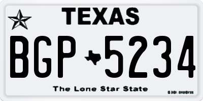 TX license plate BGP5234