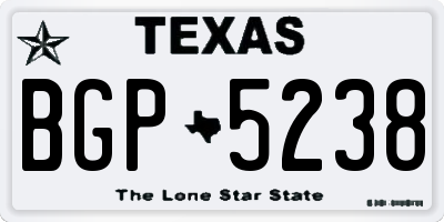 TX license plate BGP5238