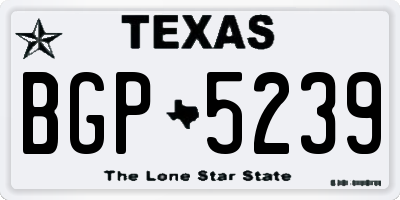 TX license plate BGP5239