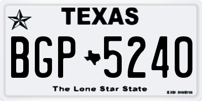 TX license plate BGP5240