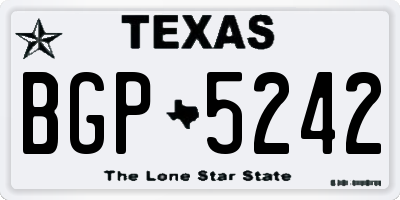 TX license plate BGP5242