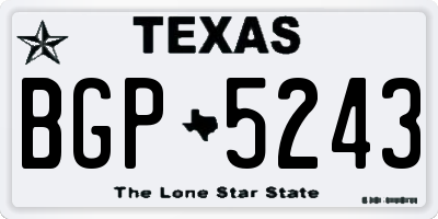 TX license plate BGP5243