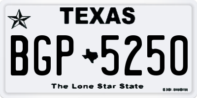 TX license plate BGP5250
