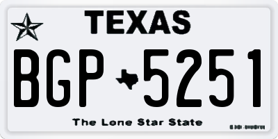 TX license plate BGP5251