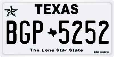 TX license plate BGP5252
