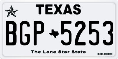 TX license plate BGP5253