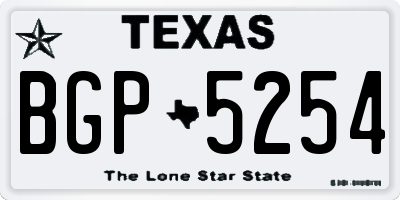 TX license plate BGP5254