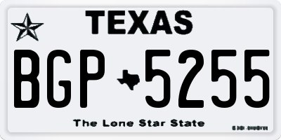 TX license plate BGP5255