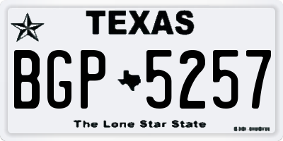 TX license plate BGP5257