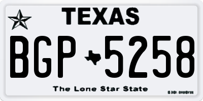 TX license plate BGP5258