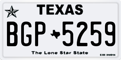 TX license plate BGP5259