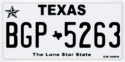TX license plate BGP5263