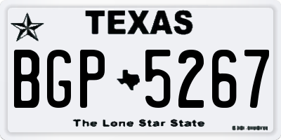TX license plate BGP5267