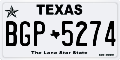 TX license plate BGP5274