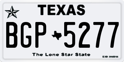 TX license plate BGP5277