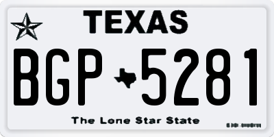 TX license plate BGP5281