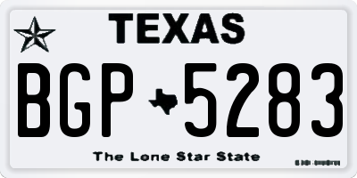 TX license plate BGP5283