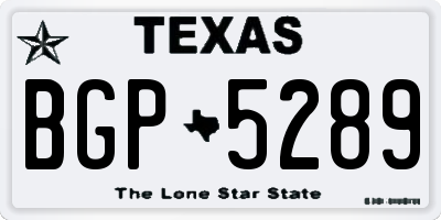 TX license plate BGP5289